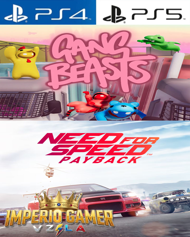 GANG BEASTS+ NEED FOR SPEED PAYBACK PACK PS4 | PS5